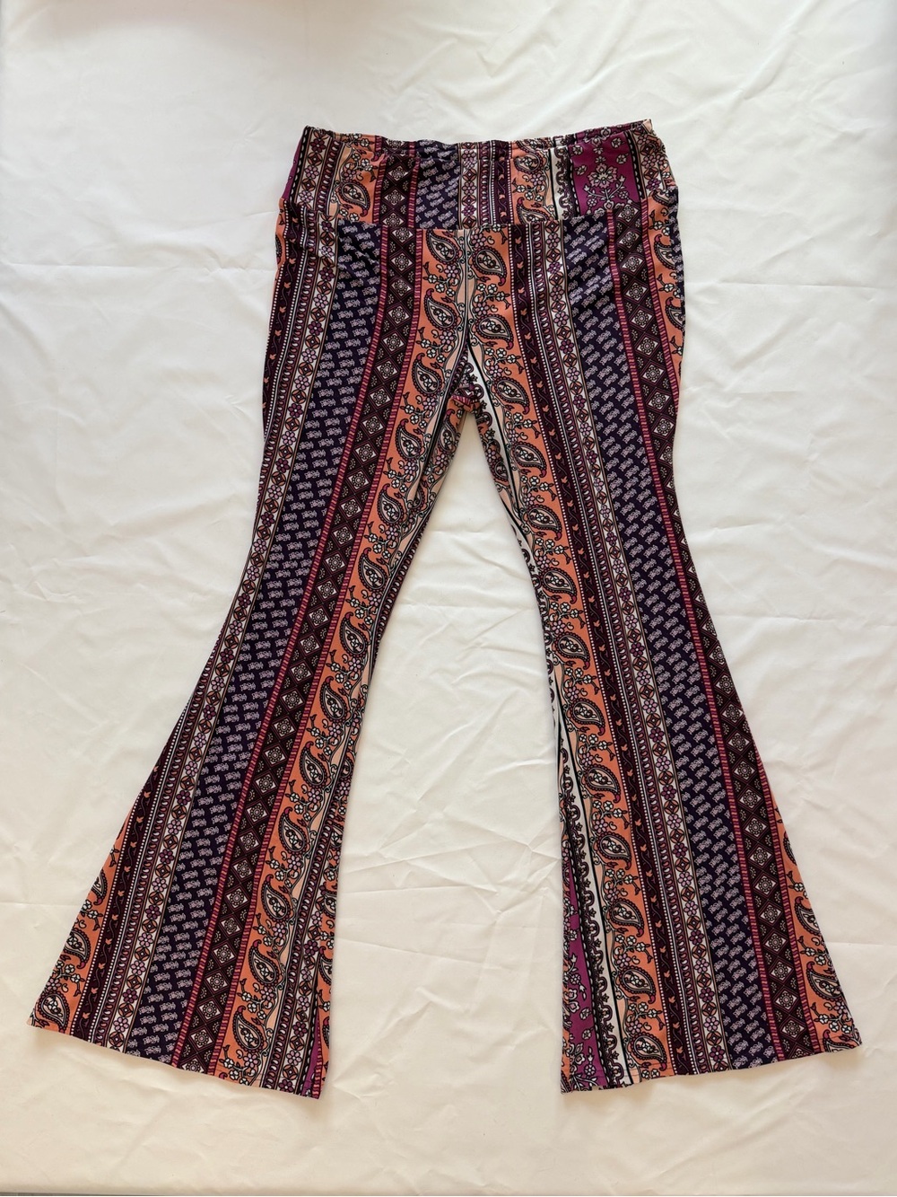 No Boundaries Patterned Flare Pants